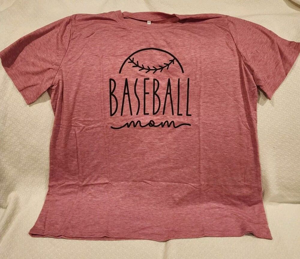 Baseball Mom T-Shirt Pink Women's Size XXL